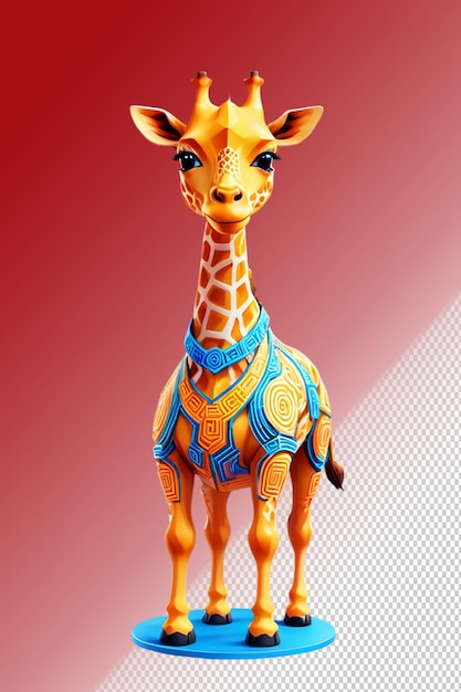 PSD psd 3d illustration giraffe isolated on transparent background