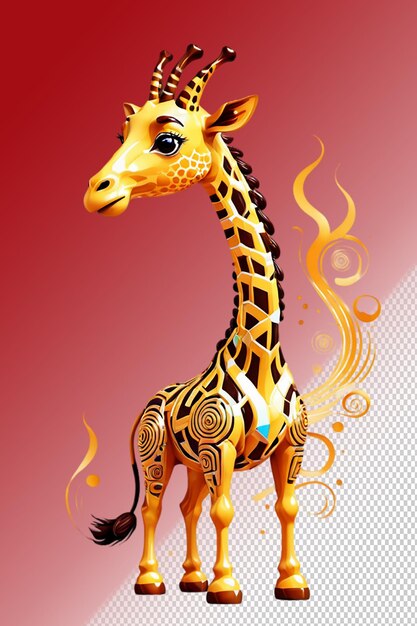 PSD psd 3d illustration giraffe isolated on transparent background