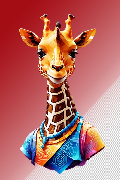 PSD psd 3d illustration giraffe isolated on transparent background