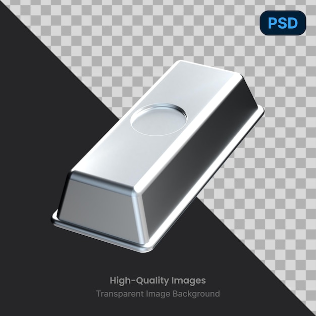 Psd 3d illustration of a gold bar