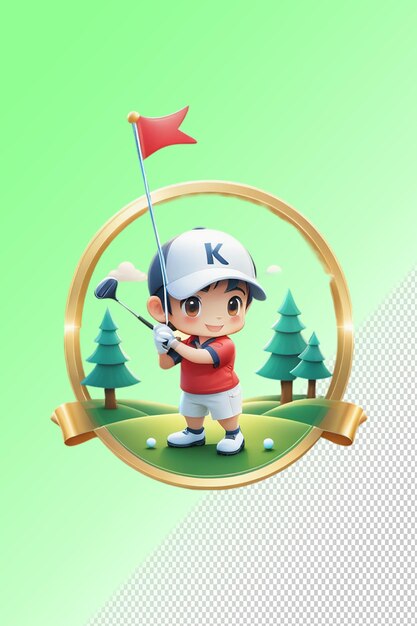 PSD psd 3d illustration golf isolated on transparent background