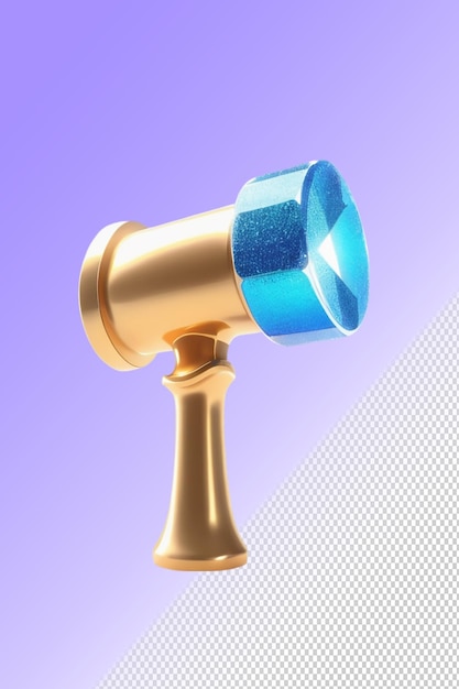 Psd 3d illustration hammer isolated on a transparent background