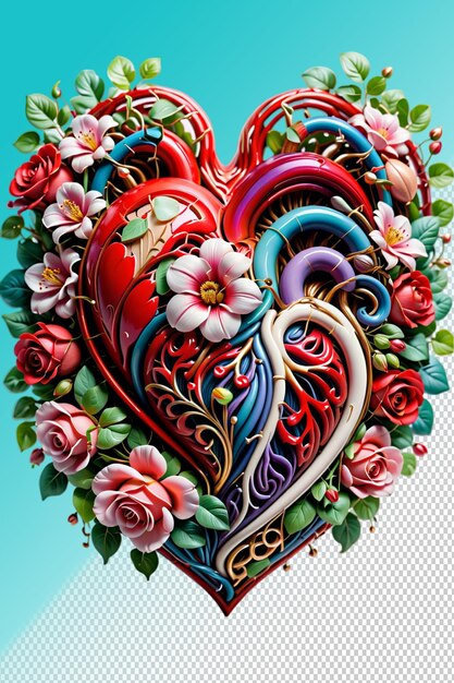 PSD psd 3d illustration heart isolated on transparent background