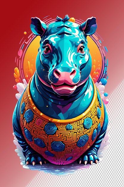 PSD illustrazione psd 3d hippo isolato su sfondo trasparente