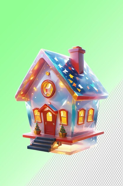 Psd 3d illustration home isolated on transparent background