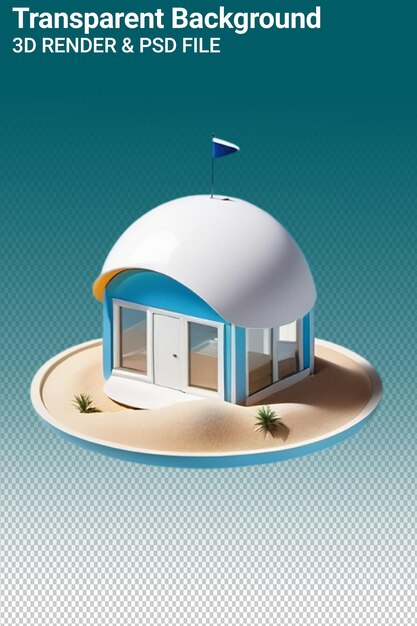 Psd 3d illustration house isolated on transparent background