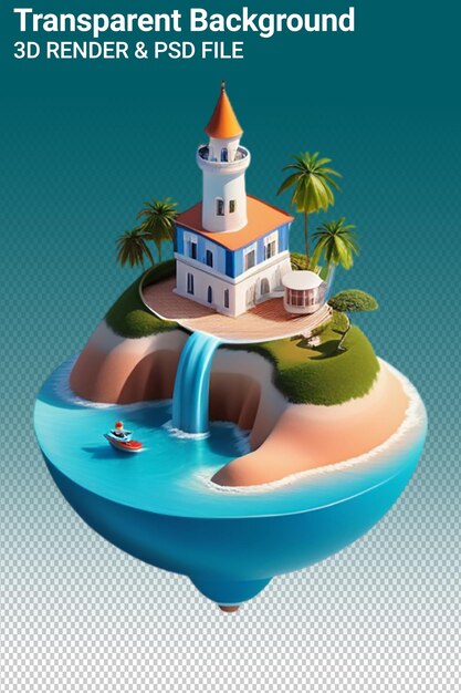 PSD psd 3d illustration house isolated on transparent background