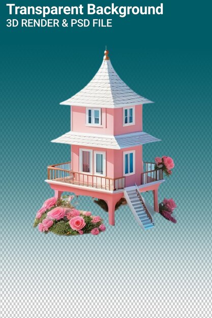 PSD psd 3d illustration house isolated on transparent background