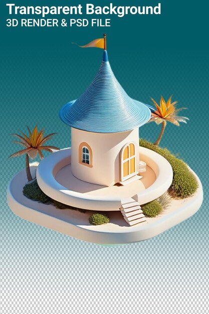 PSD psd 3d illustration house isolated on transparent background