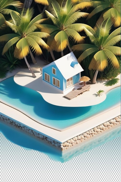 PSD psd 3d illustration house isolated on transparent background