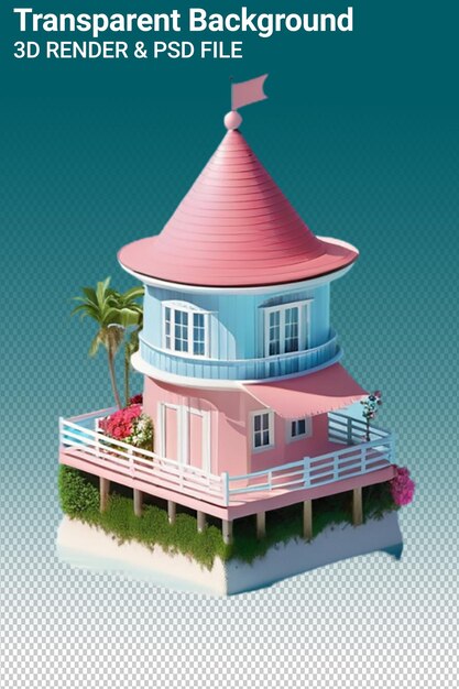 PSD psd 3d illustration house isolated on transparent background