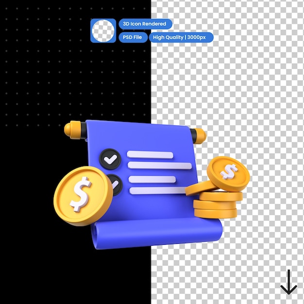 PSD psd 3d illustration of investment plan