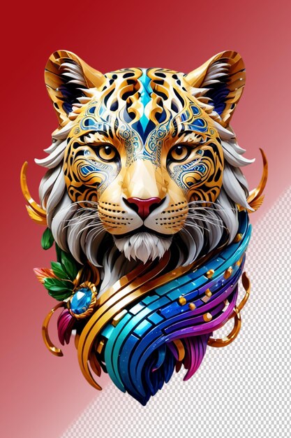 Psd 3d illustration jaguar isolated on transparent background