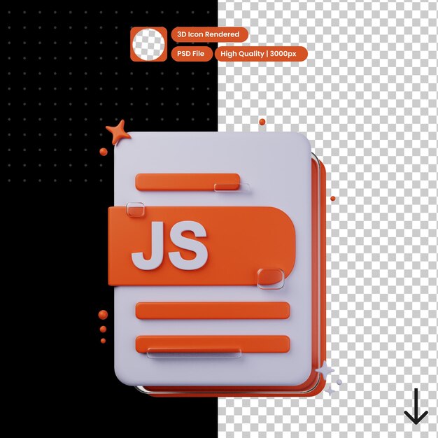 PSD psd 3d illustration of js format