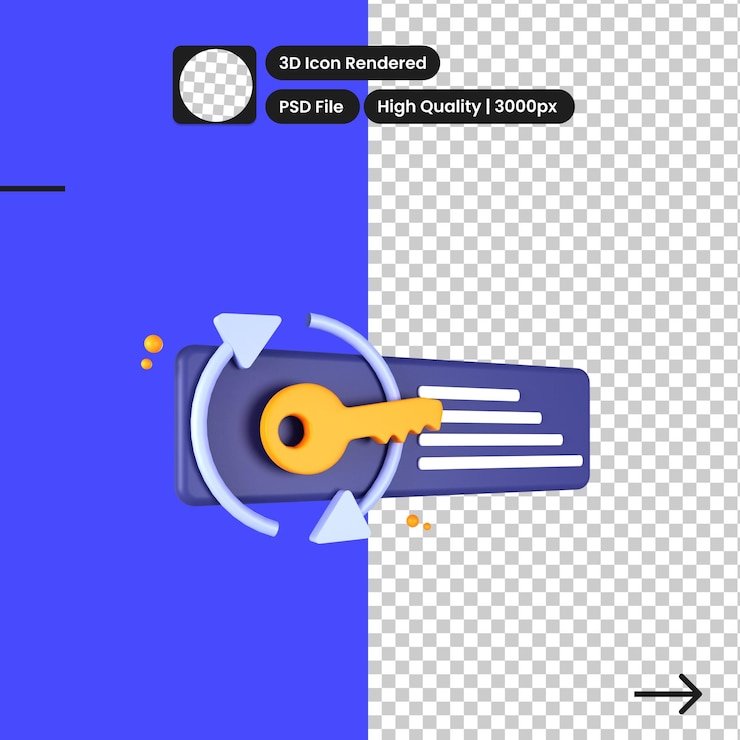 PSD psd 3d illustration of keyword