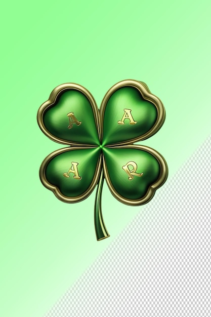 Illustrazione psd 3d leaf clover isolato su uno sfondo trasparente