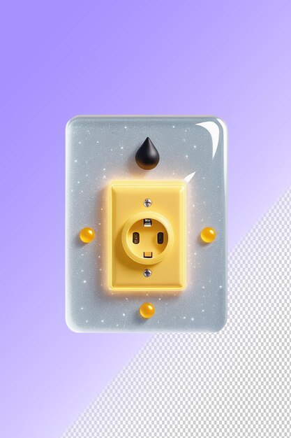 Psd 3d illustration light switch isolated on transparent background