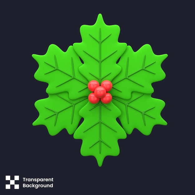 PSD psd 3d illustration of mistletoe