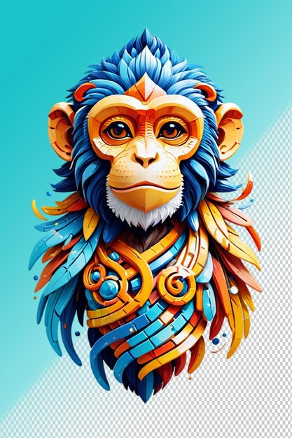 Psd 3d illustration monkey isolated on transparent background