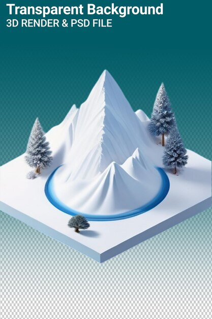 PSD psd 3d illustration mountain isolated on transparent background