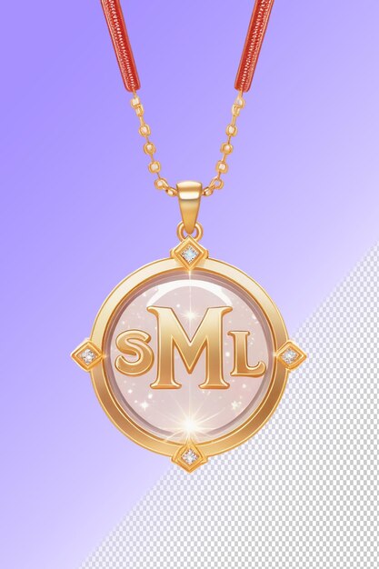 Psd 3d illustration necklace isolated on a transparent background