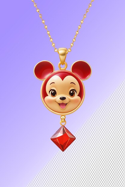 Psd 3d illustration necklace isolated on a transparent background