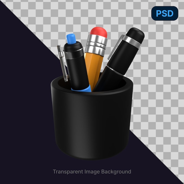 ペンホルダーのpsd 3dイラスト