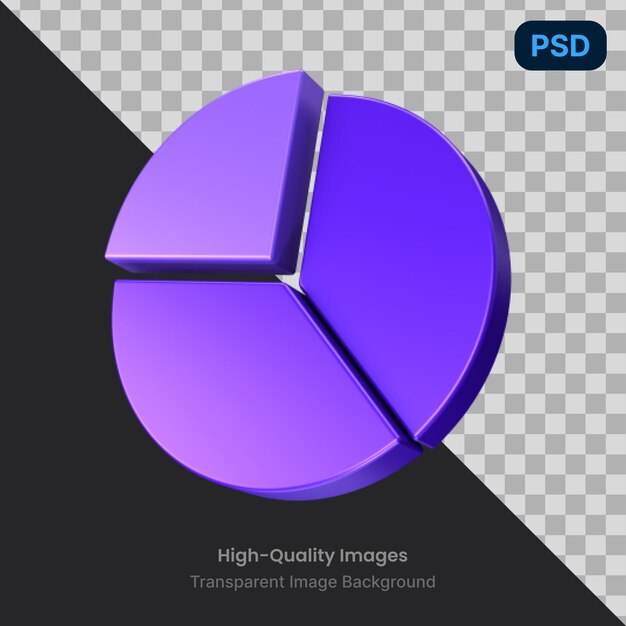 psd 3d illustration of a pie chart