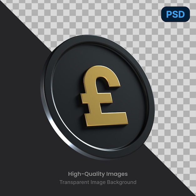 PSD psd 3d иллюстрация фунта монеты