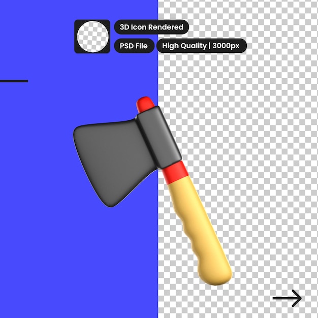 PSD psd 3d иллюстрация топора