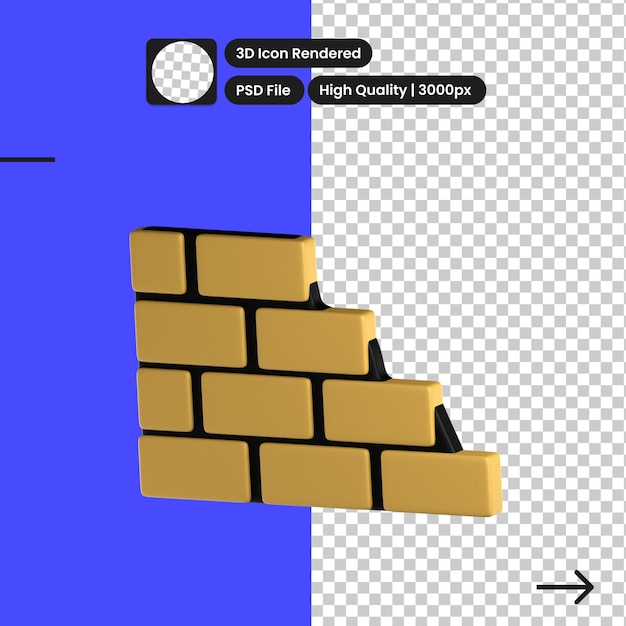 PSD psd 3d иллюстрация кирпичной стены