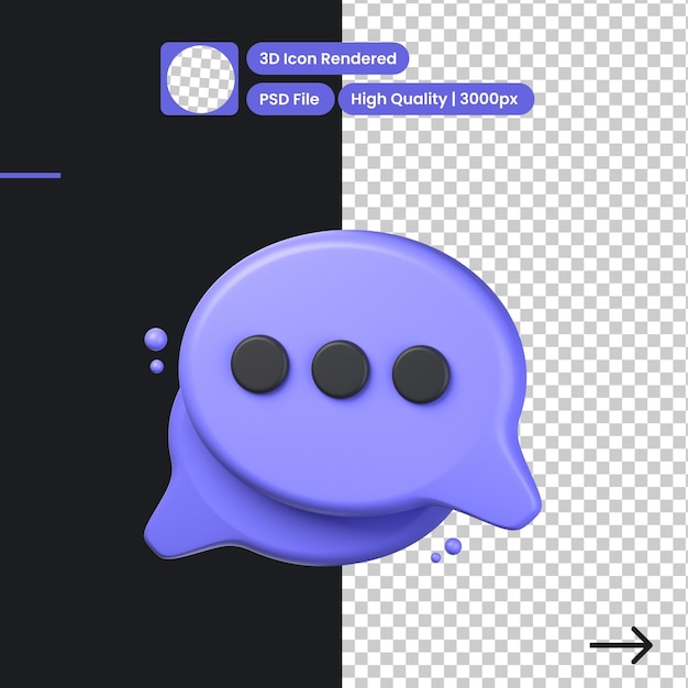 Psd 3d 채팅 일러스트레이션