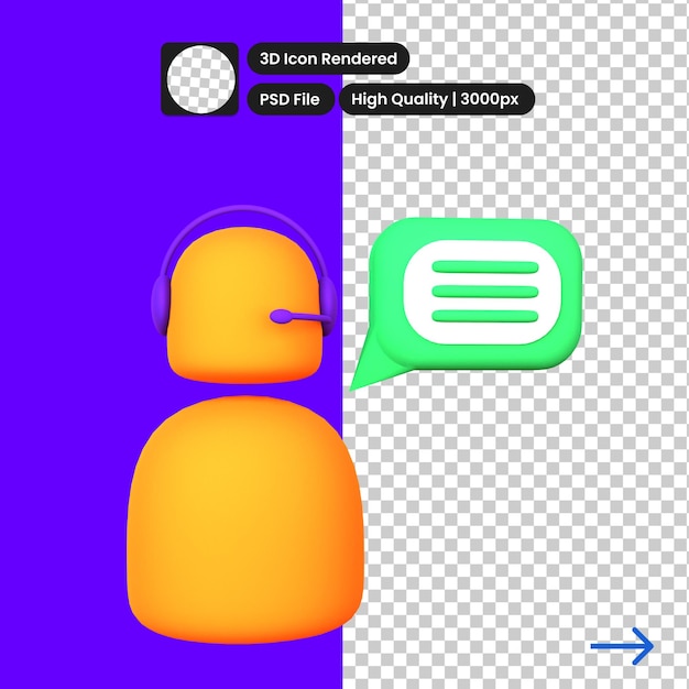 고객 서비스의 Psd 3d 일러스트