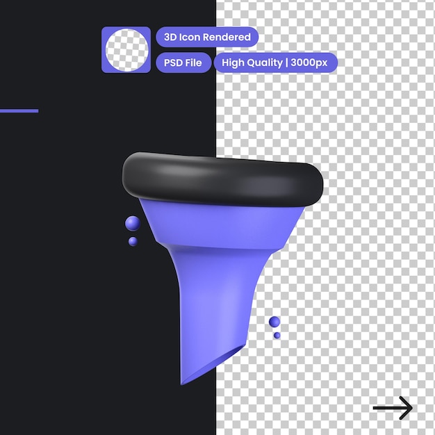 필터의 Psd 3d 일러스트레이션