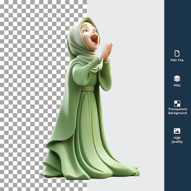 PSD psd 3d イラスト イスラム教徒の女性