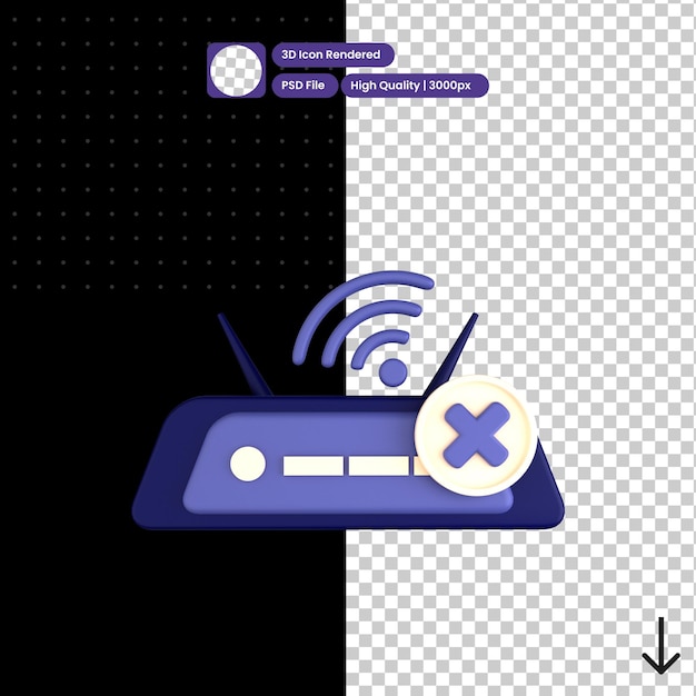PSD psd 3d иллюстрация отсутствия подключения