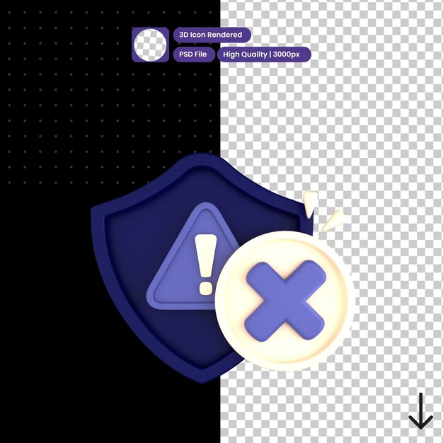 PSD psd 3d иллюстрация отсутствия защиты