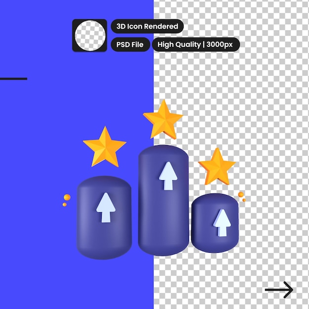 PSD psd 3d иллюстрация ранжирования