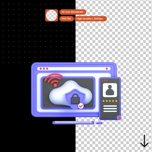 PSD seo プライベート ネットワークの psd 3d イラストレーション