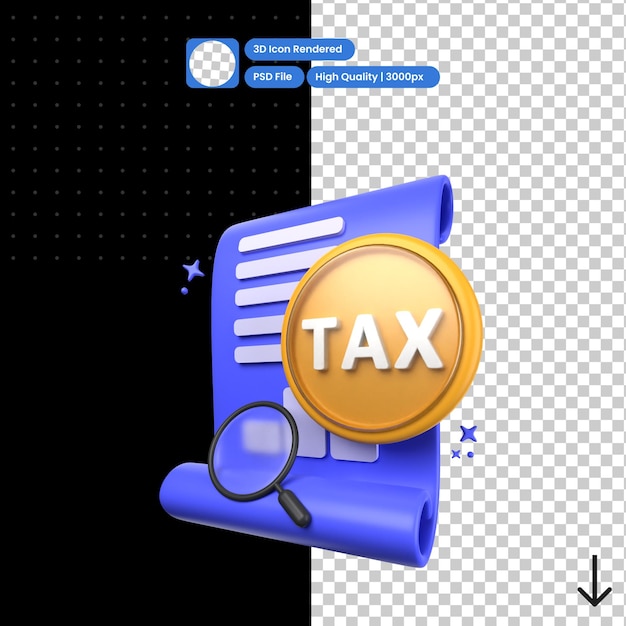 Psd 3d иллюстрация налоговых исследований