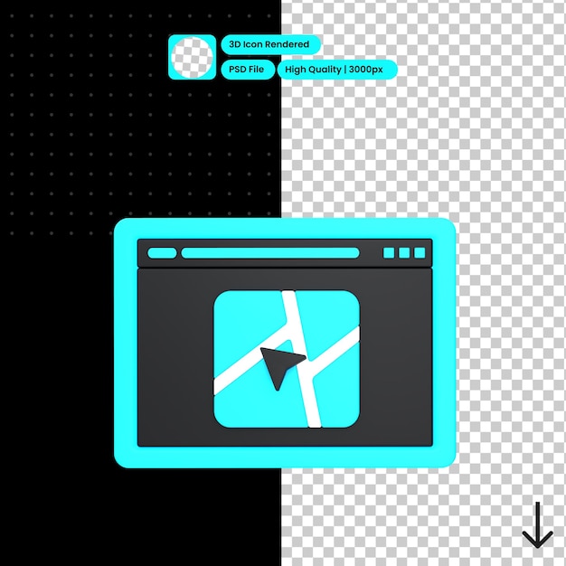 psd 3d illustration of web navigation