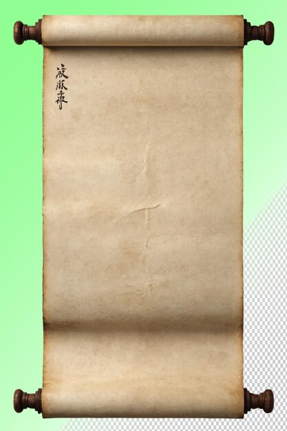 PSD illustrazione psd 3d vecchia pergamena isolata su sfondo trasparente