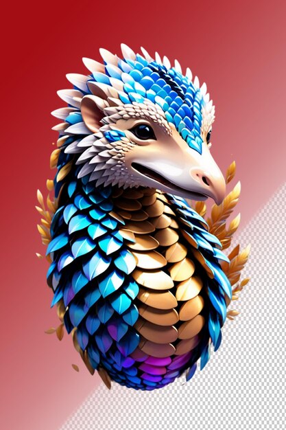 PSD psd 3d illustration pangolin isolated on transparent background