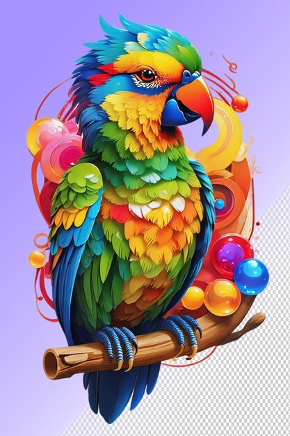 PSD psd 3d illustration parrot isolated on transparent background