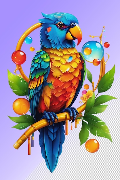 PSD psd 3d illustration parrot isolated on transparent background