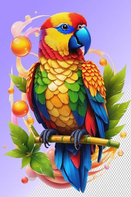 PSD psd 3d illustration parrot isolated on transparent background