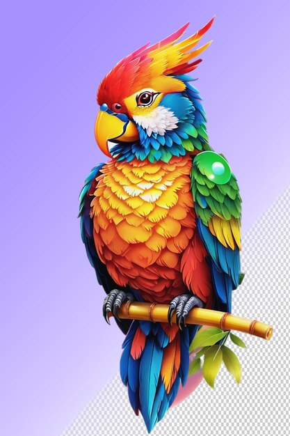 PSD psd 3d illustration parrot isolated on transparent background