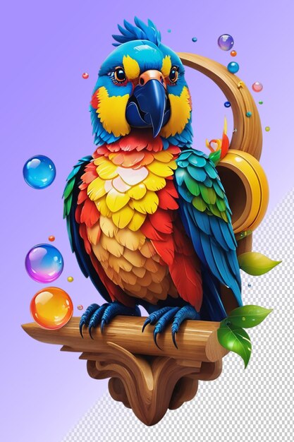 PSD psd 3d illustration parrot isolated on transparent background