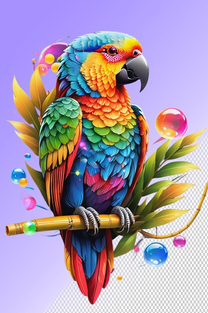 PSD psd 3d illustration parrot isolated on transparent background