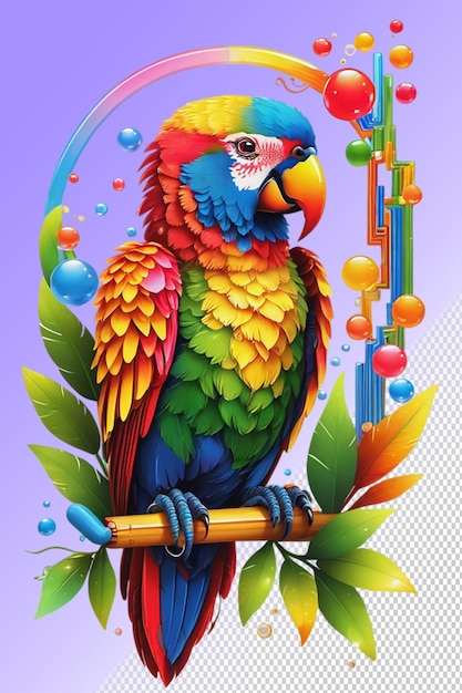 PSD psd 3d illustration parrot isolated on transparent background